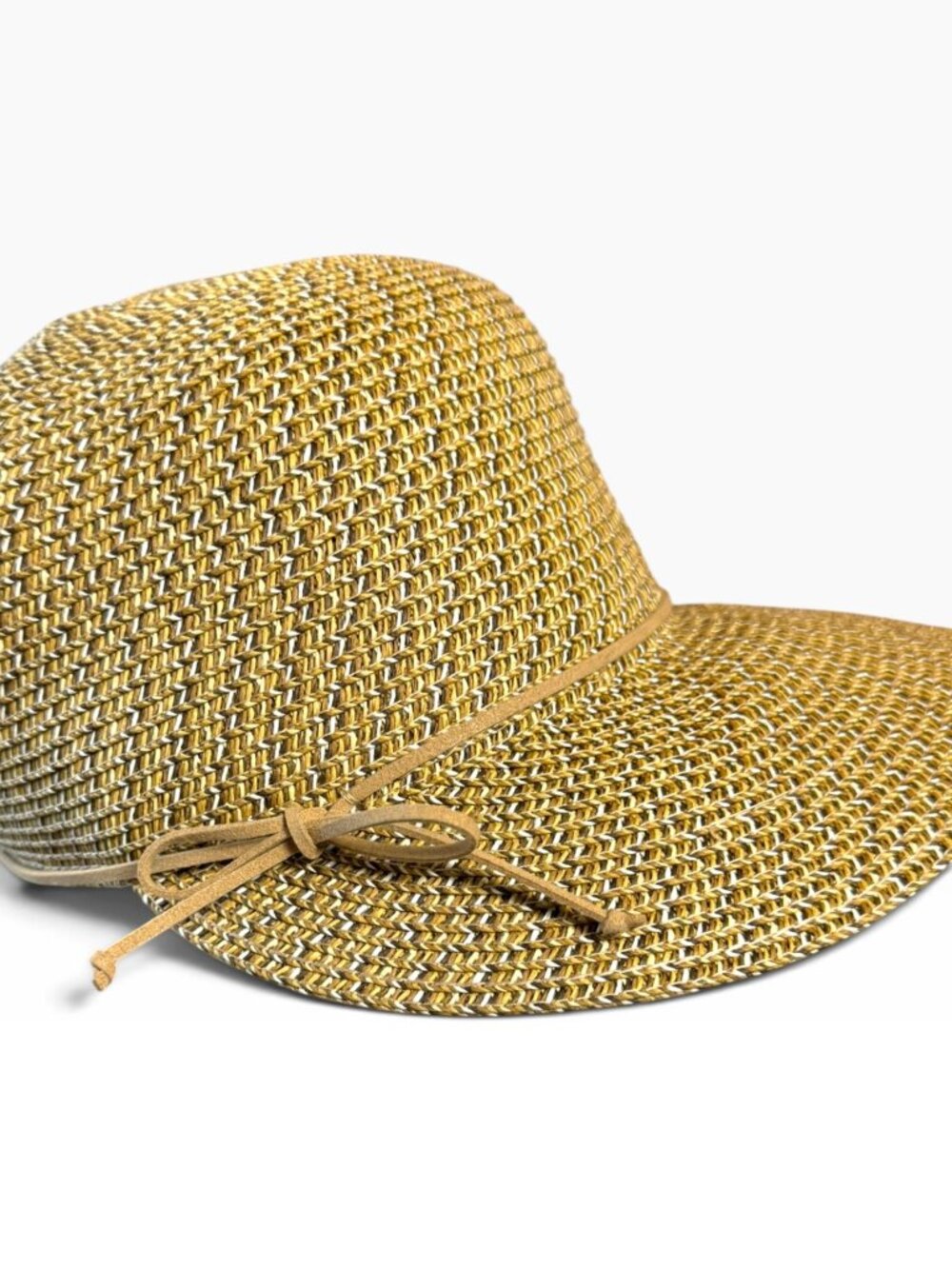 Nine West Woven Sun Hat Paper & Polyester One Size Gold/Brown